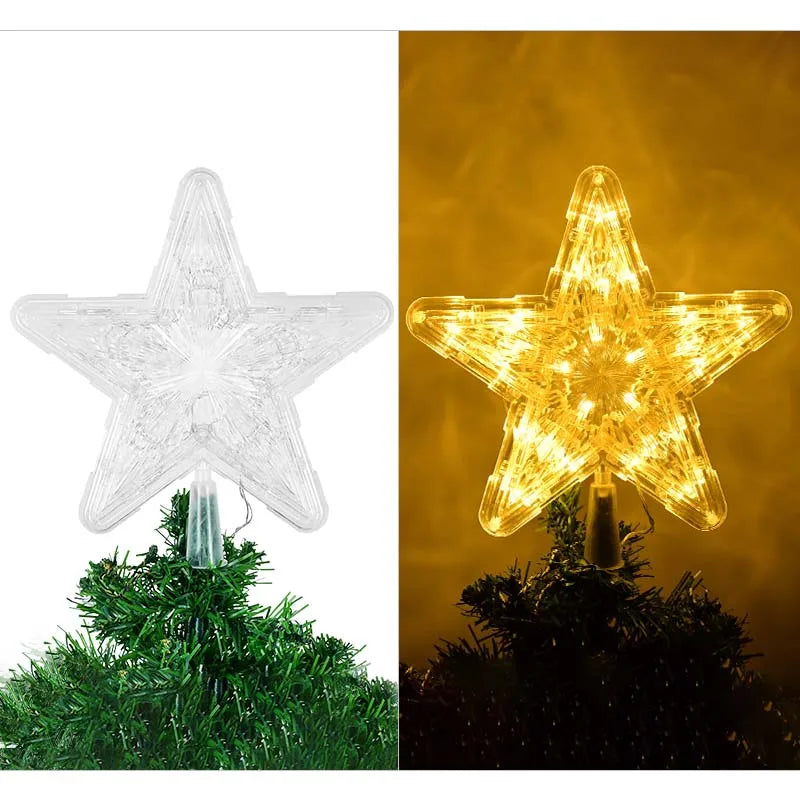 Etoile de Sapin Lumineuse Jaune 24 cm