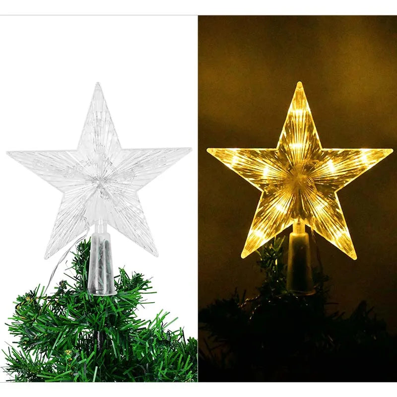 Etoile de Sapin Lumineuse Jaune 18 cm
