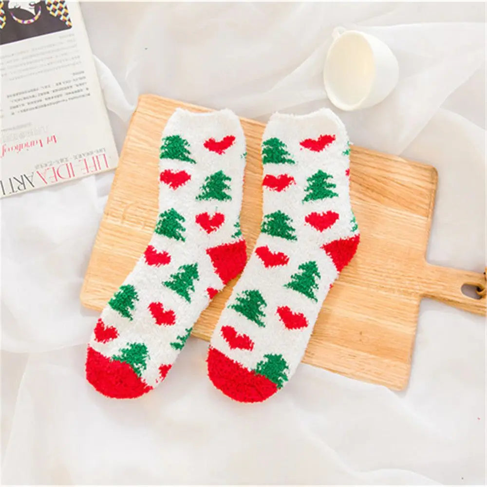 Chaussettes de Noël Motif Sapin et Coeur