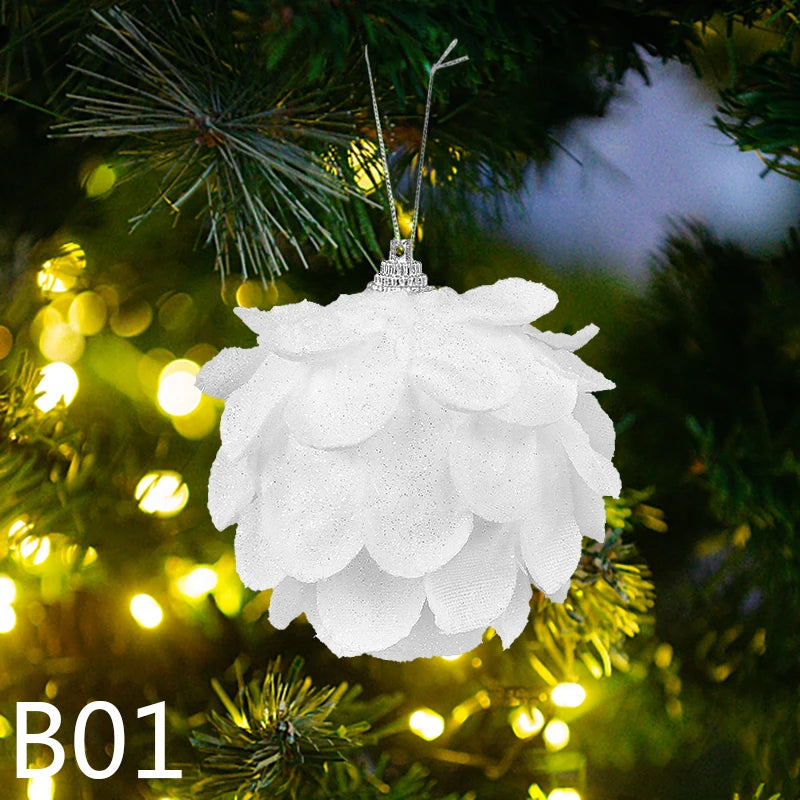 Boules de Noël Fleur Blanche