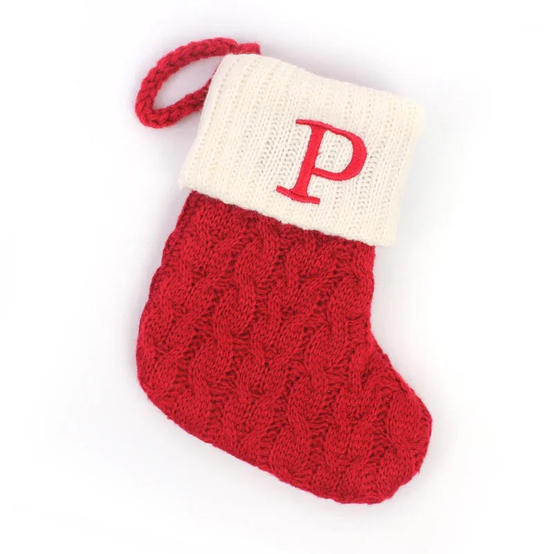Bottes de Noël Lettres Décoratives en Tricot