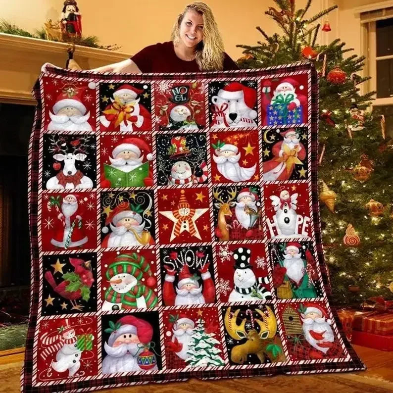 Couverture Motif Mosaïque de Noël