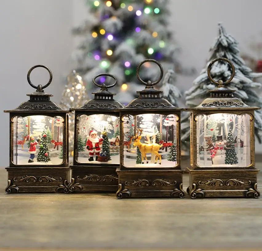 Lanternes Lumineuses Vintage Boule à Neige de Noël