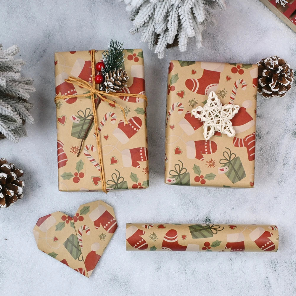 Papier Cadeau Motifs vêtements de Noël
