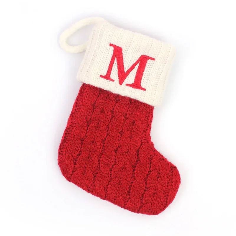 Bottes de Noël Lettres Décoratives en Tricot