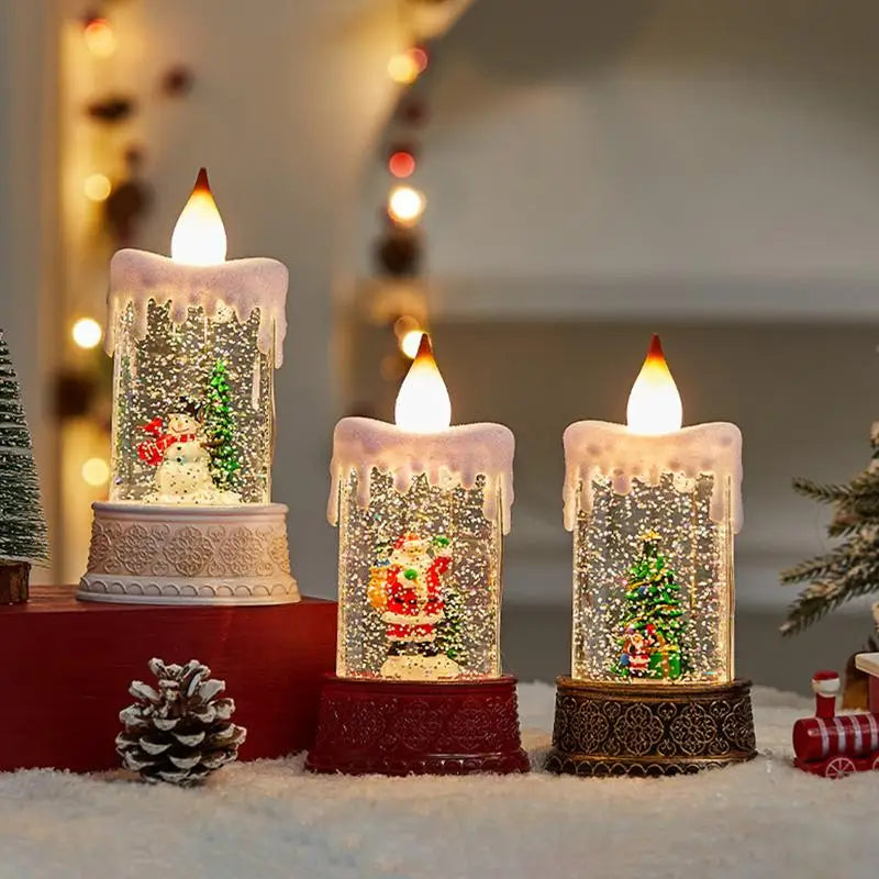 Boule à Neige de Noël Bougie Lumineuse
