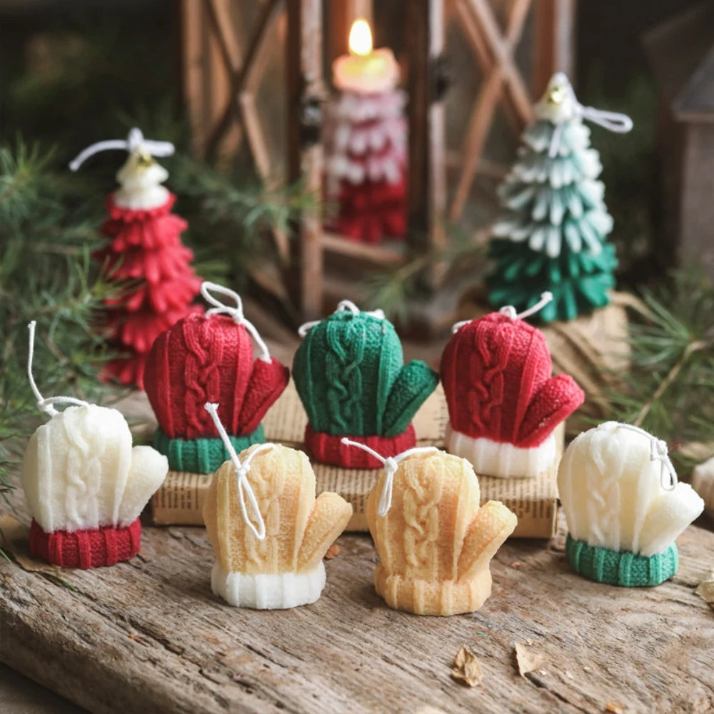 Bougie Parfumée Gant de Noel Vert et Rouge
