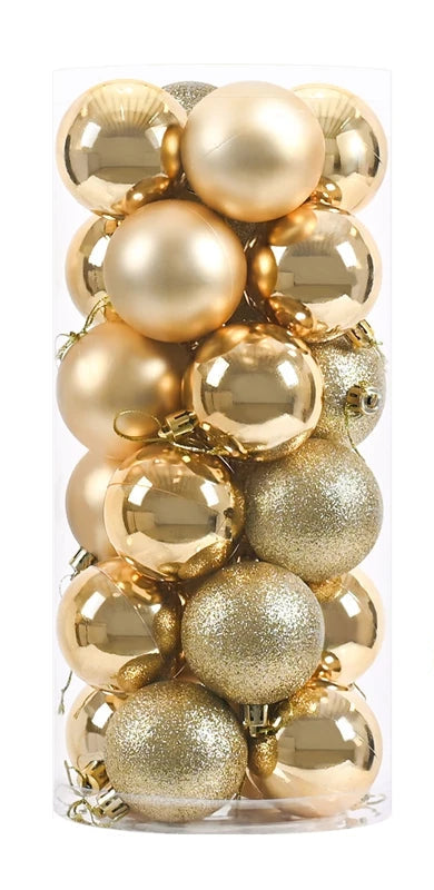 Boules de Noël Petit Format Doré Pack de 24