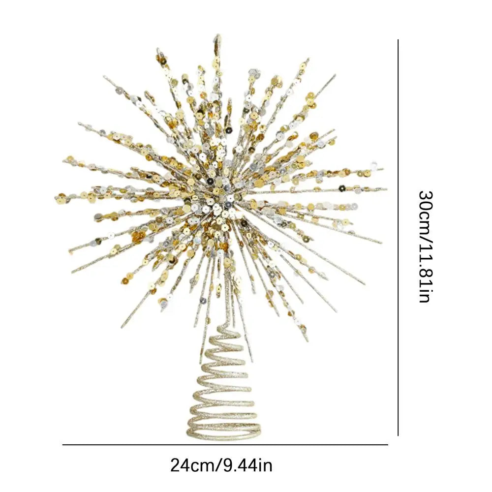 Cimer de Sapin Étoile Fil de Fer et Paillettes