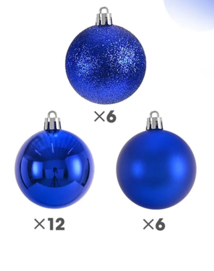 Boules de Noël Petit Format Bleu Marine Pack de 24