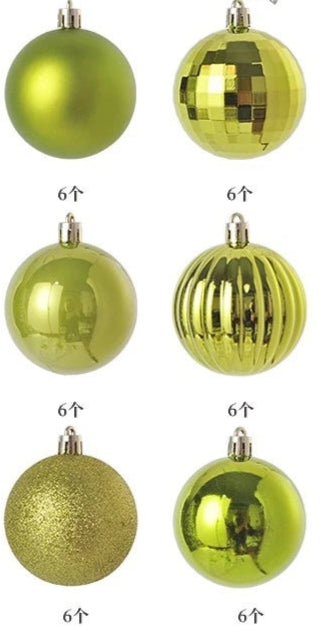 Boules de Noël Petit Format Vert Pomme Pack de 36