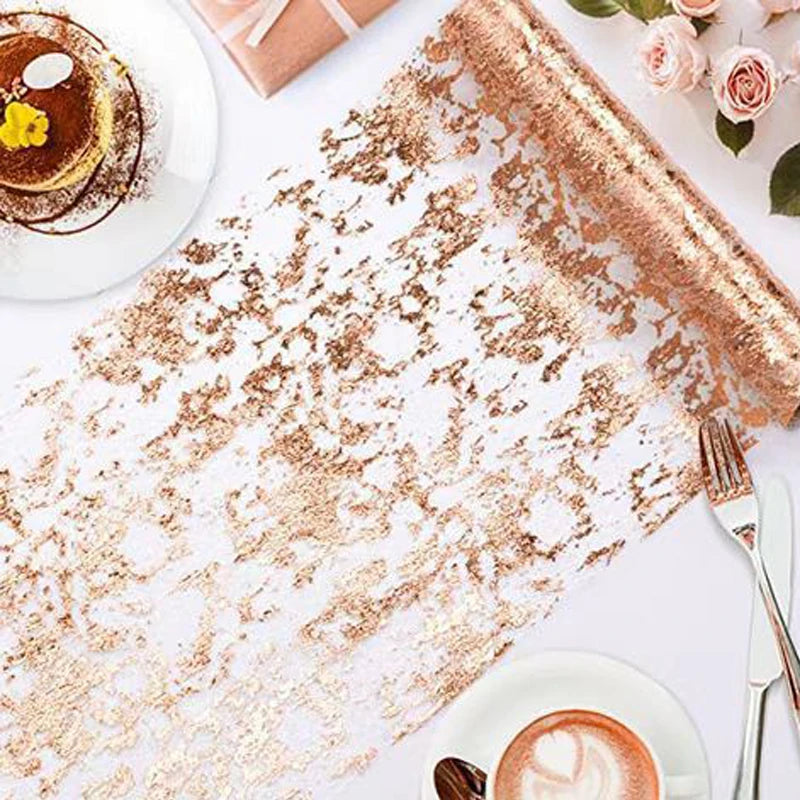 Chemin de Table Brillant Or Rose