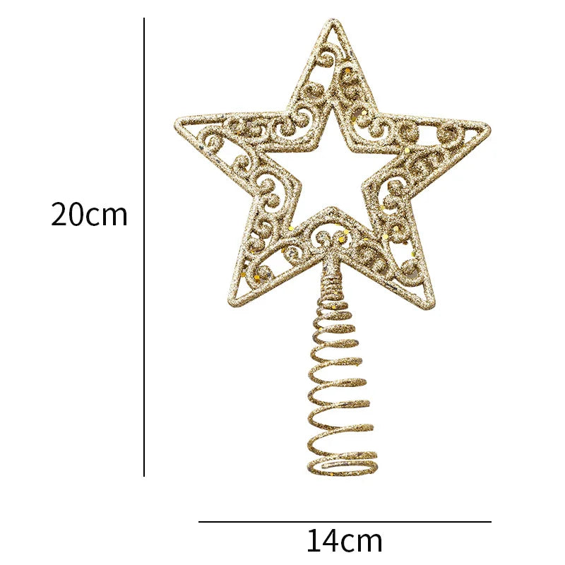 Cime de Sapin Etoiles de Noël Dorée ou Argentée