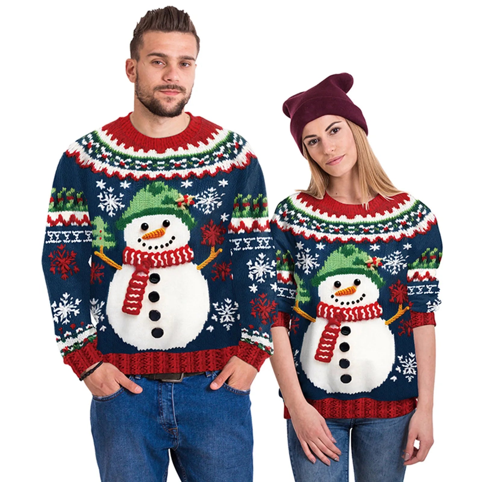 Pull de Noël motif Bonhomme de Neige