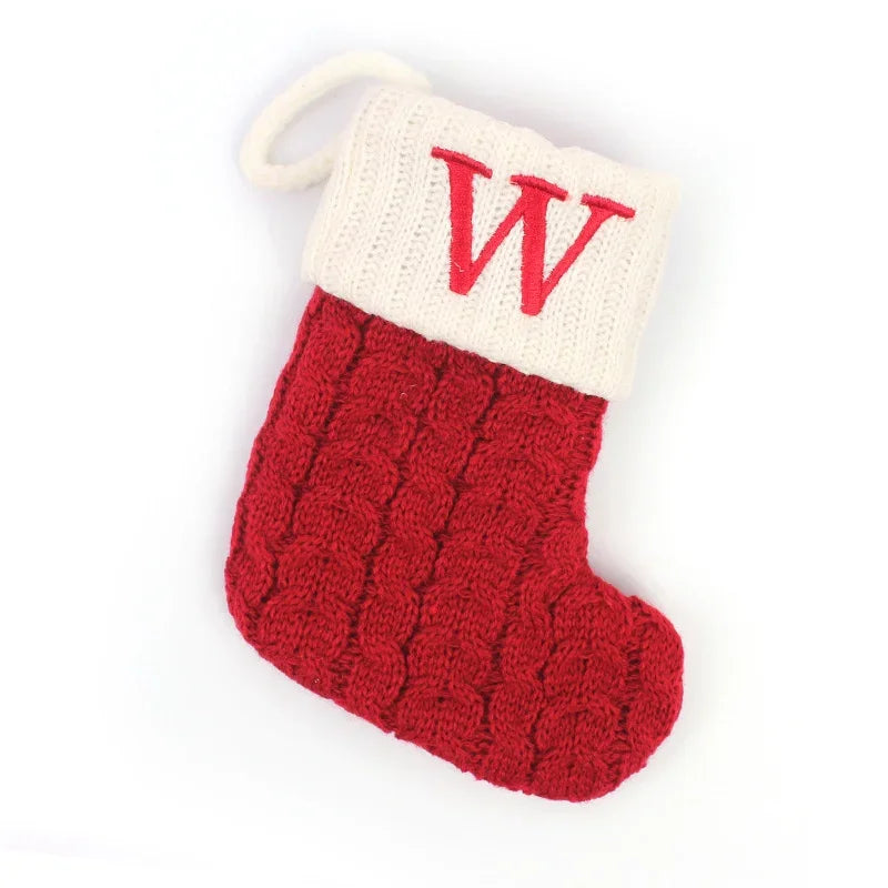 Bottes de Noël Lettres Décoratives en Tricot