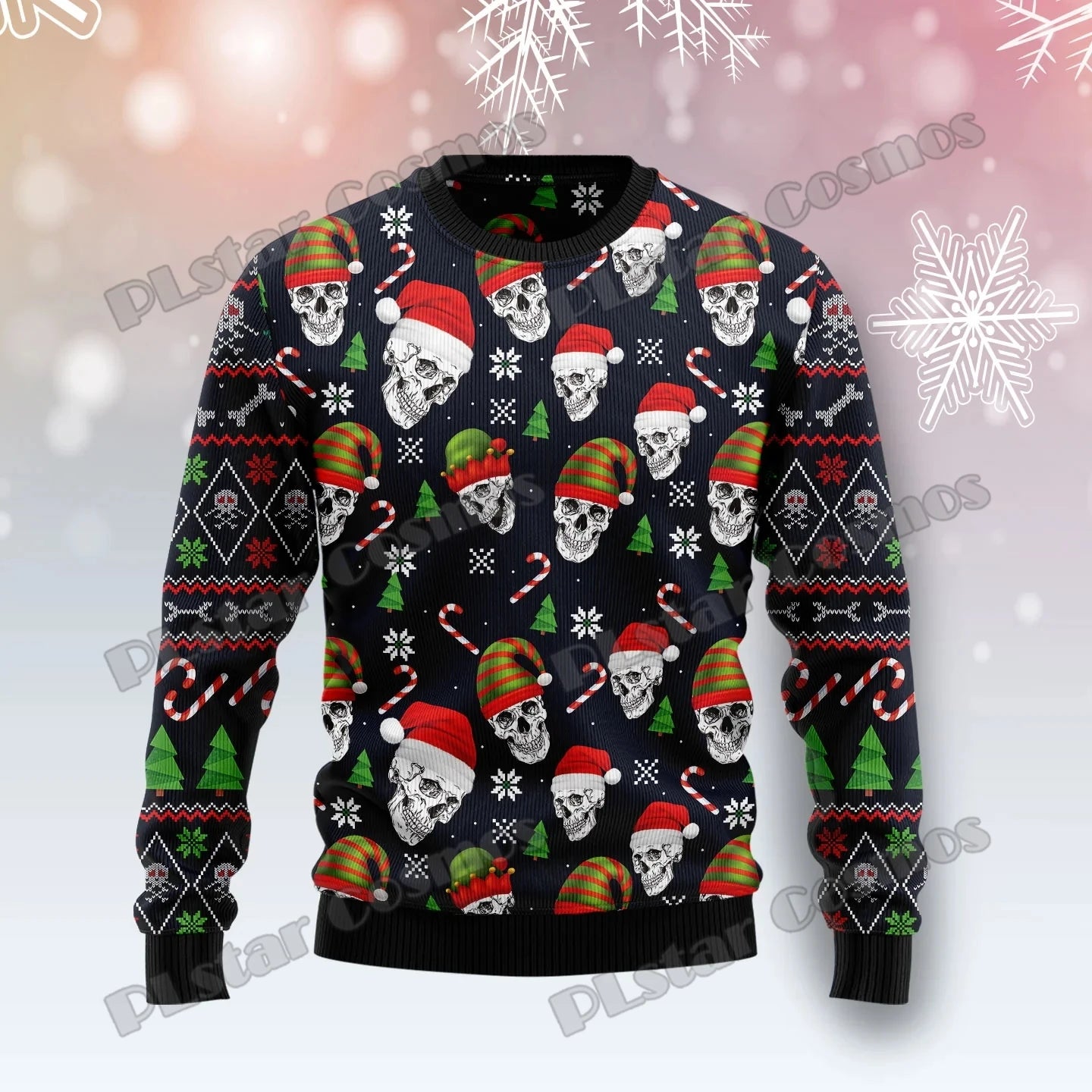 Pull de Noël Crane Bonnet de Père Noël et Lutins