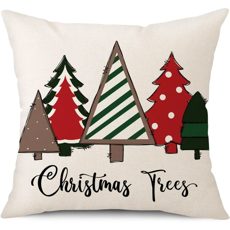 Housse de Coussin de Noël "Christmas Trees"