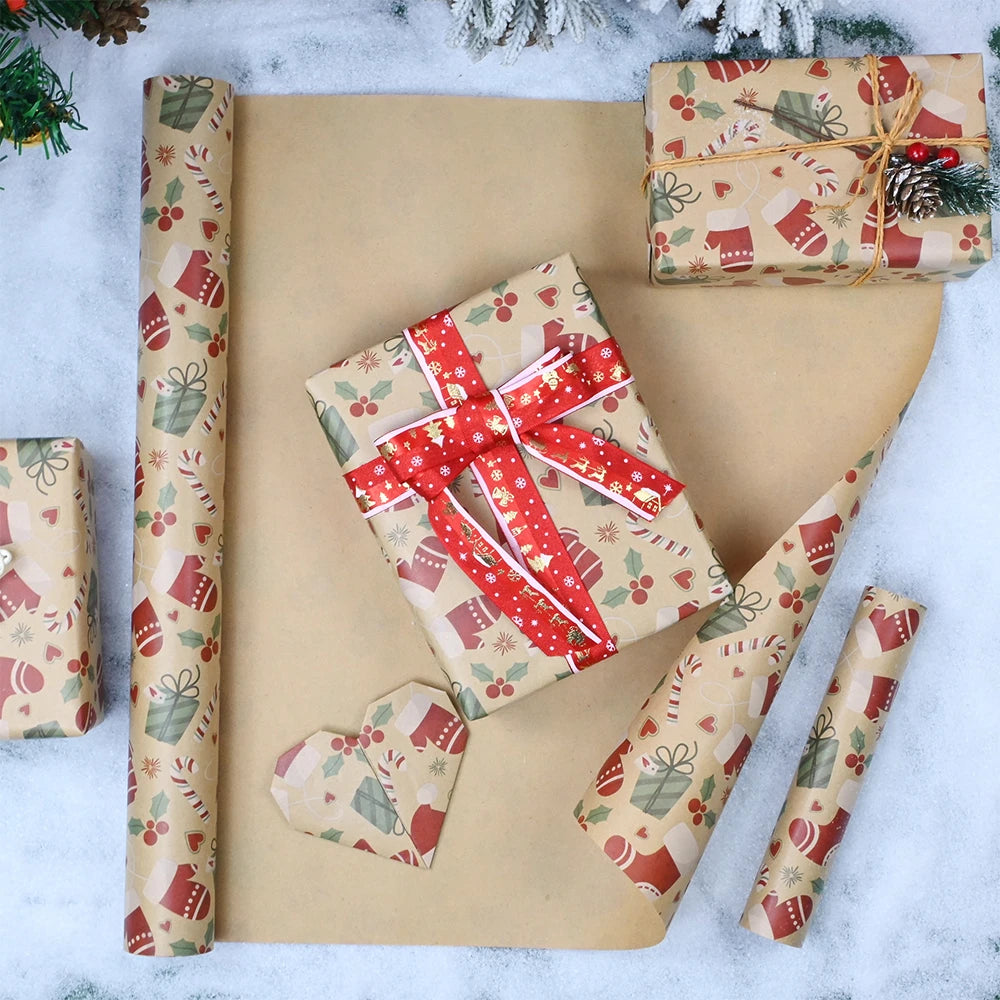 Papier Cadeau Motifs vêtements de Noël