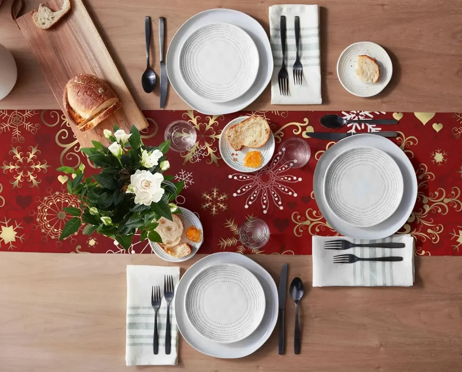 Chemin de Table de Noël Motifs Doré