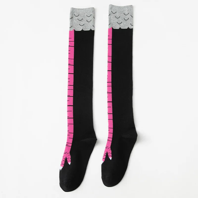 Chaussettes "Pattes de Poules" pour Femmes Noir et Rose