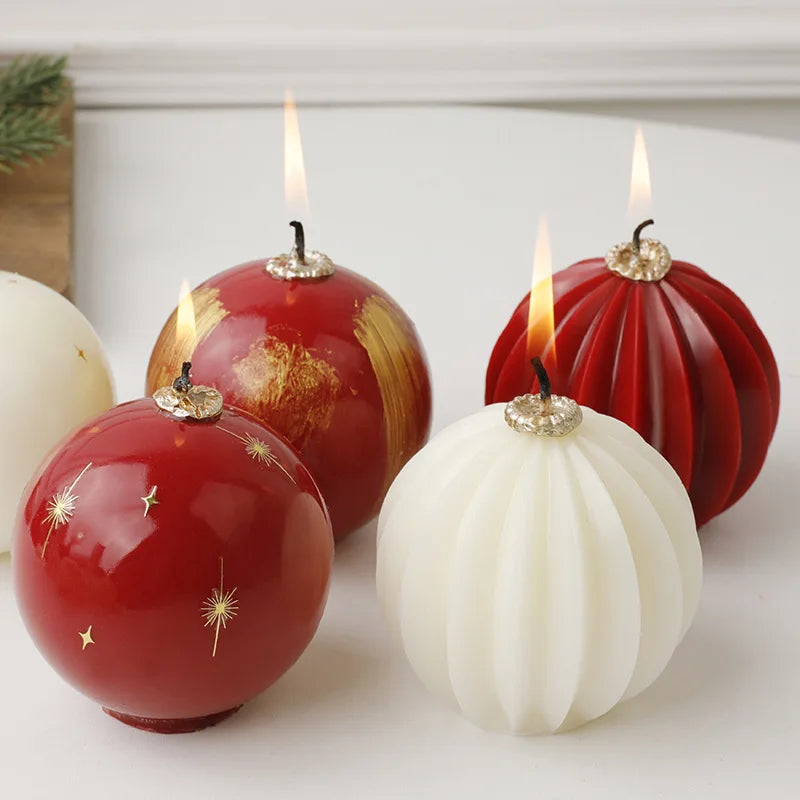 Bougie Boule de Noël Rouge Simple