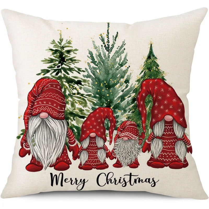 Housse de Coussin de Noël Lutins de Noël