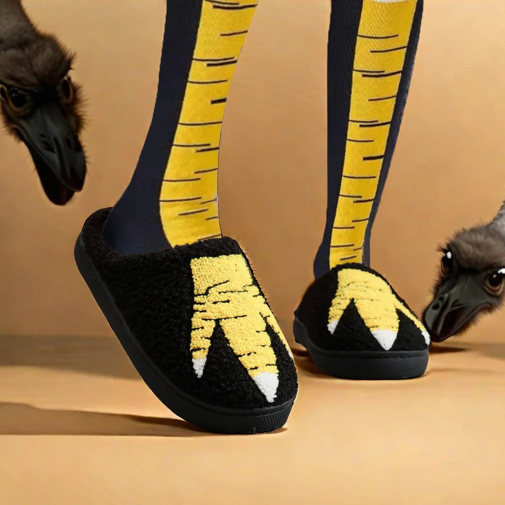 Pantoufles de noël pour femmes pattes de poule