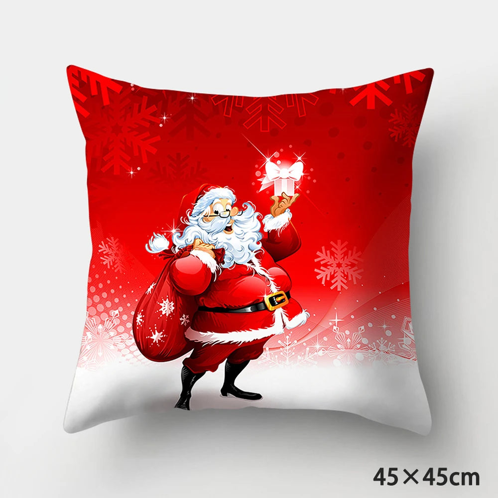 Housse de Coussin de Noël Rouge Père Noël