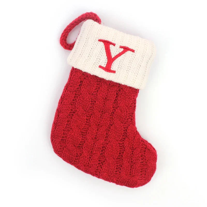 Bottes de Noël Lettres Décoratives en Tricot