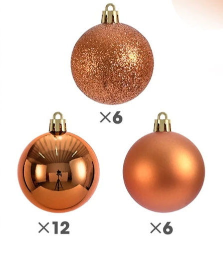 Boules de Noël Petit Format Orange Pack de 24