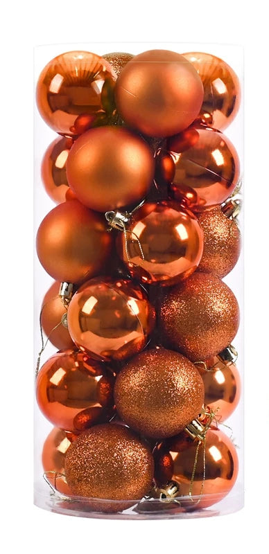 Boules de Noël Petit Format Orange Pack de 24