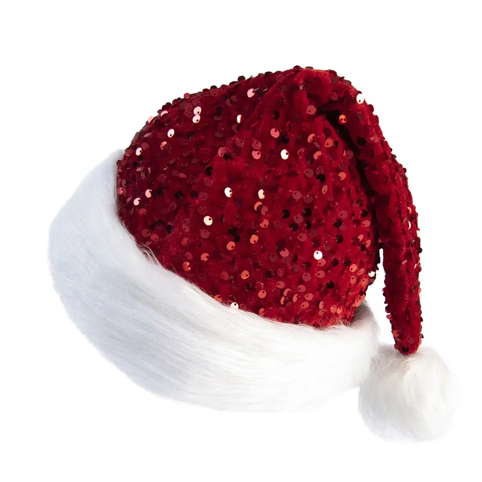 Bonnet de Noël Bordeaux à Sequins