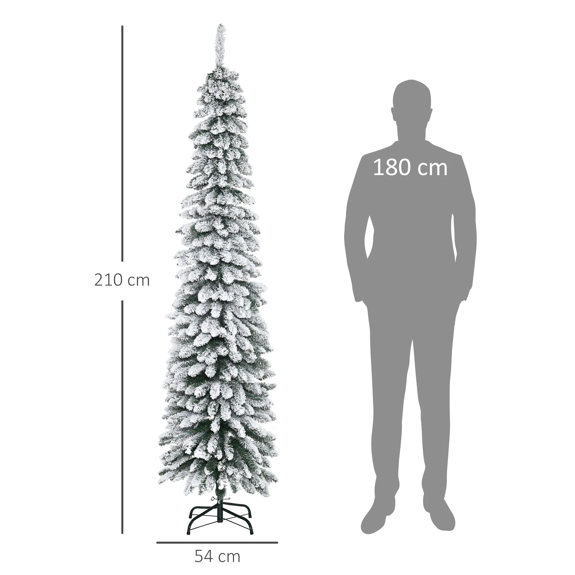 Long Sapin de Noël Enneigé 2m10 x 54cm