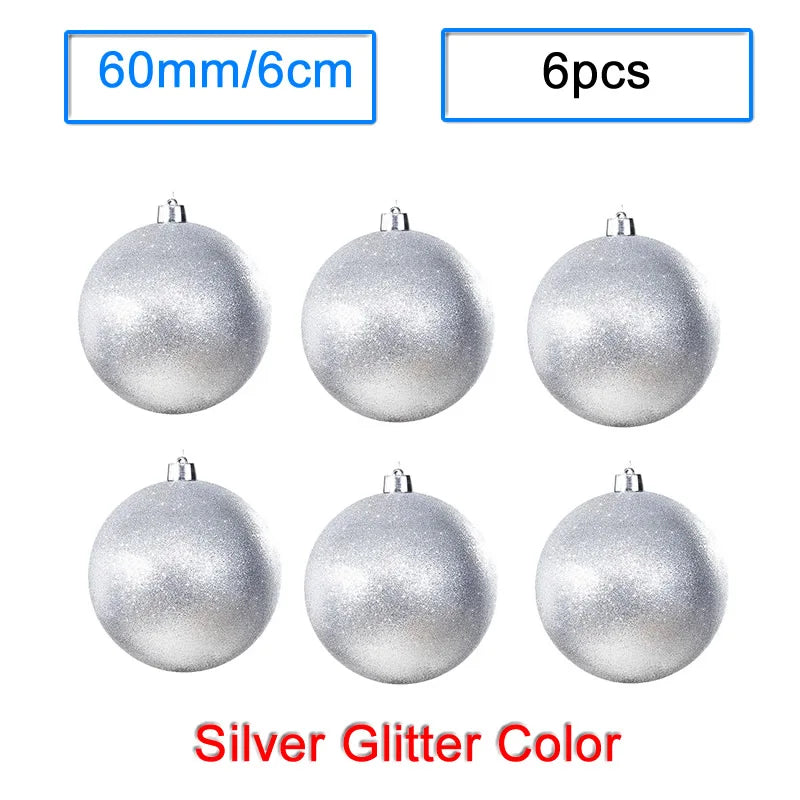 Boules de Noël Argenté Pailletée Classiques