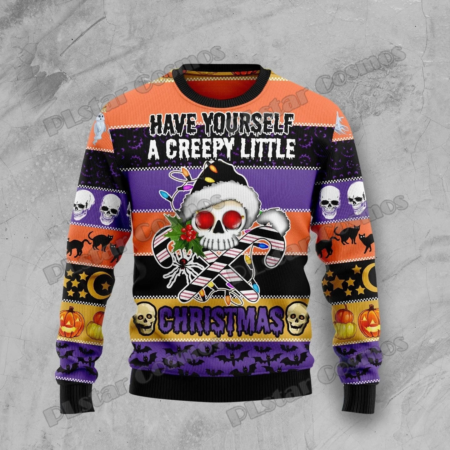Pull de Noël Tête de Mort "Creepy Little Christmas"