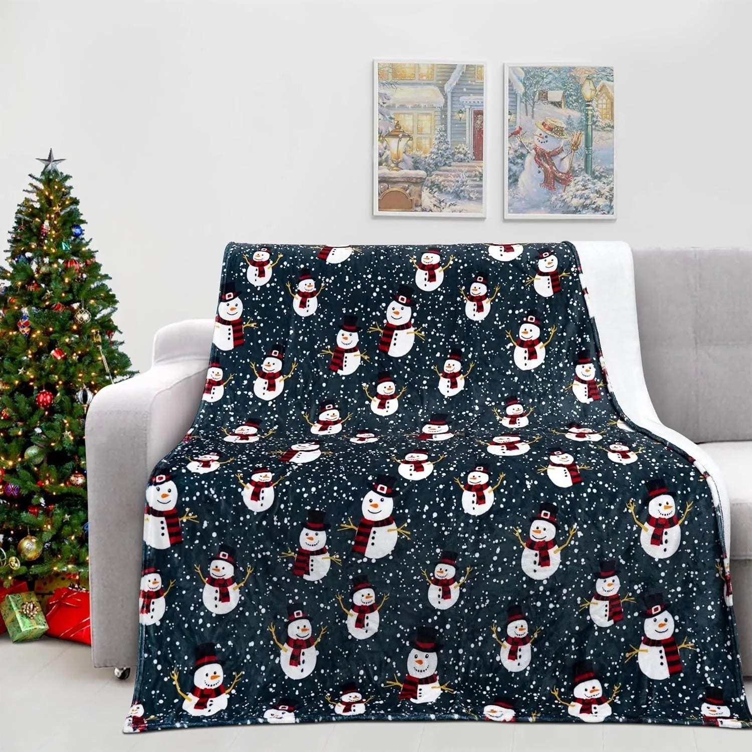 Couverture de Noël Bonhomme de Neige