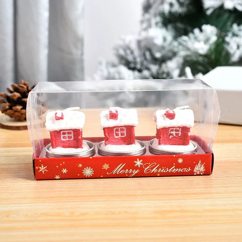 Bougies de Noël Maison Enneigée