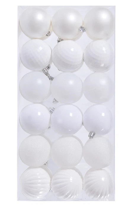 Boules de Noël Petit Format Blanc Pack de 36