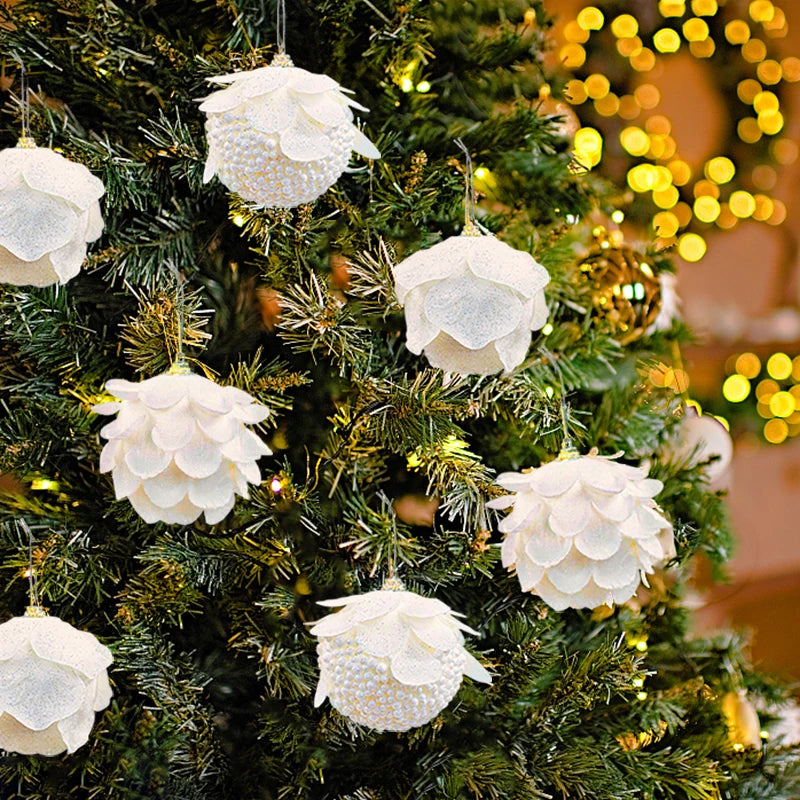 Boules de Noël Fleur Blanche