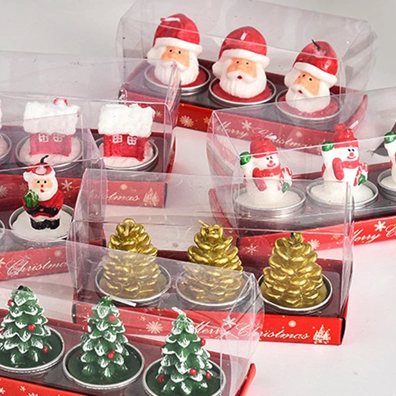 Bougies de Noël Pommes de Pins Dorées