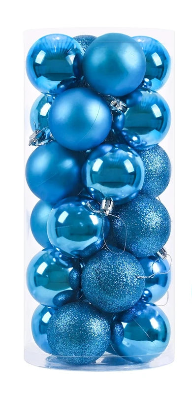 Boules de Noël Petit Format Bleu Clair Pack de 24