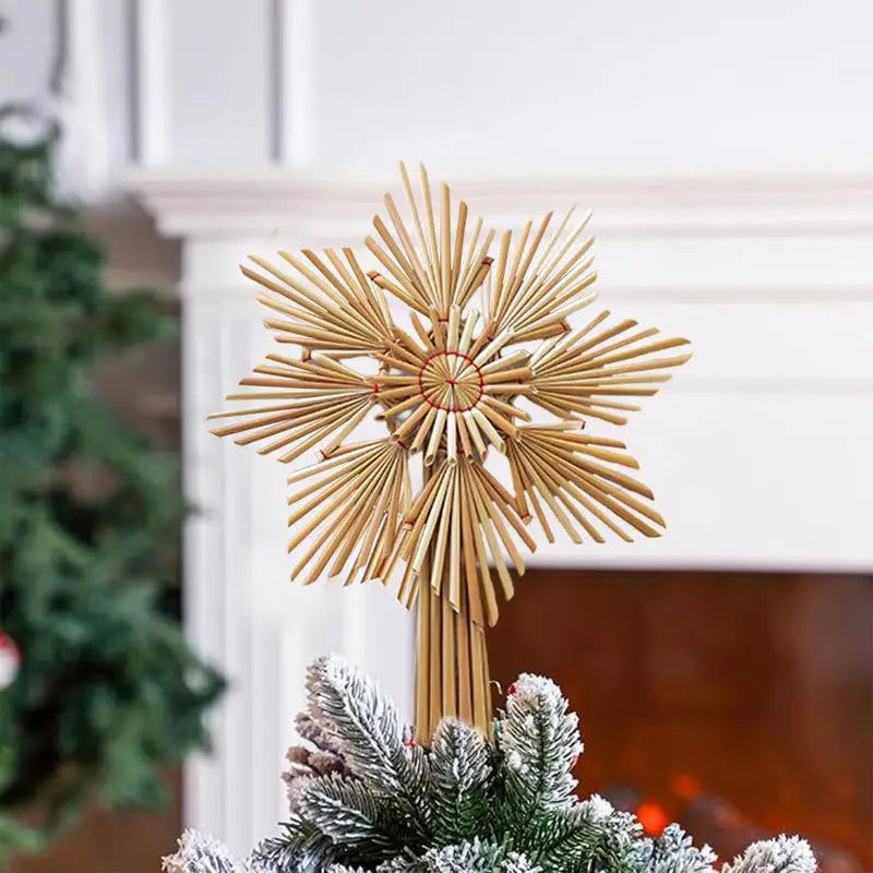Cimier de Sapin en Paille Étoile de Noël