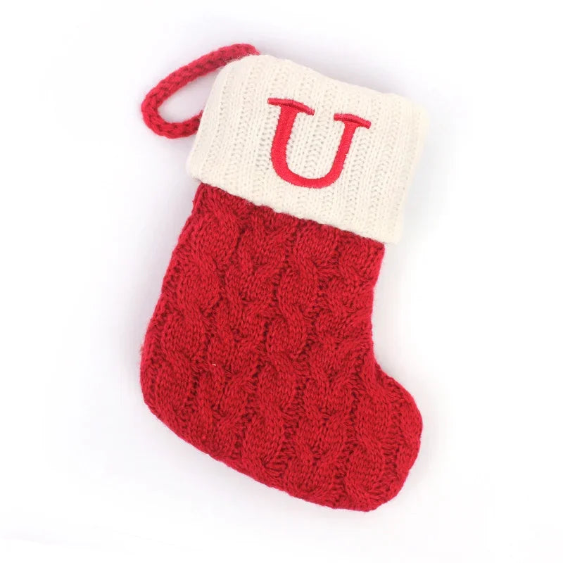 Bottes de Noël Lettres Décoratives en Tricot