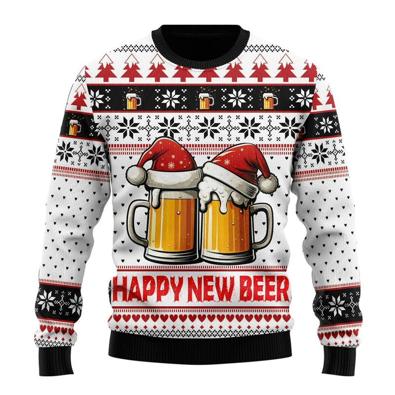 Pull de Noël Bières "Happy New Beer"