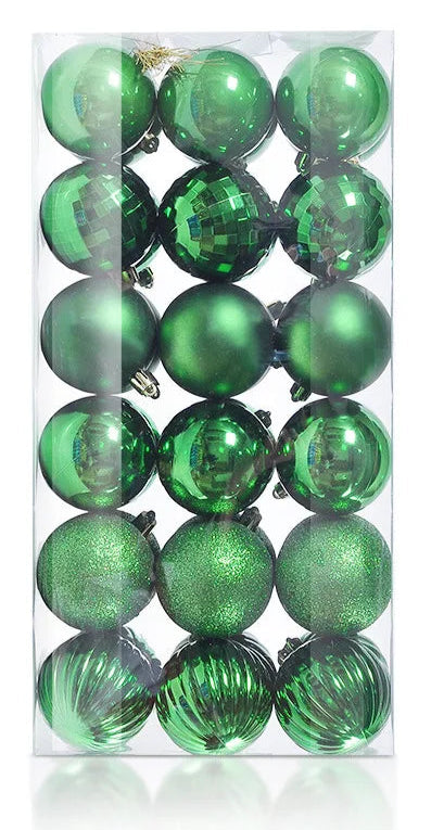 Boules de Noël Petit Format Vert Pack de 36