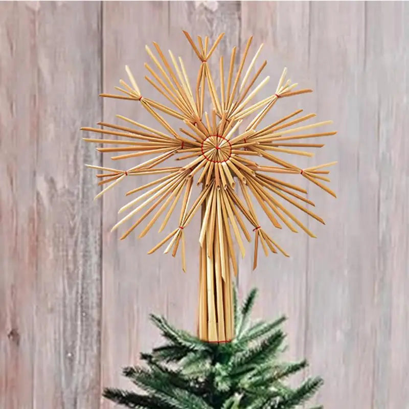 Cimier de Sapin en Paille Étoile de Noël 2