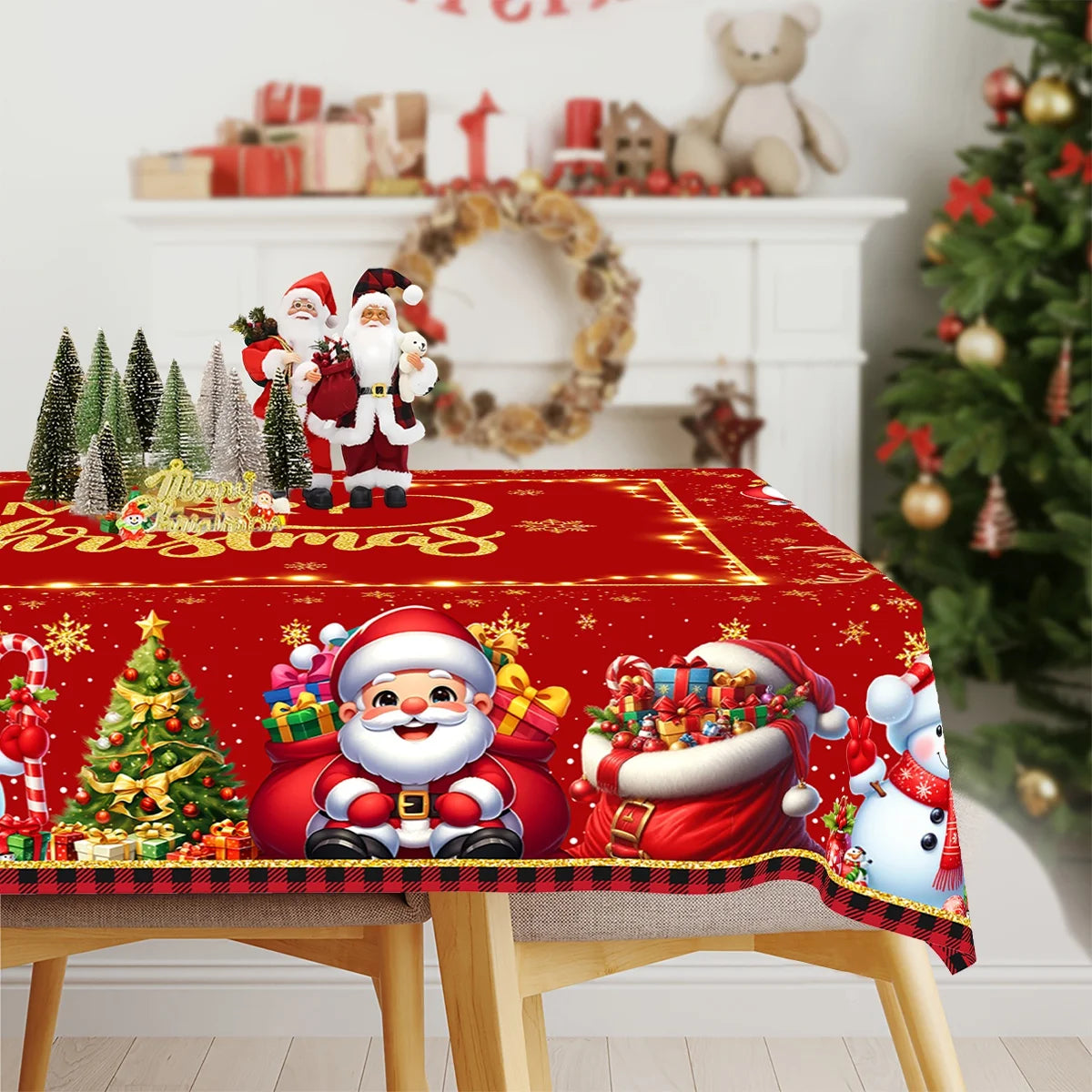 Nappe de Noël Rectangulaire 140x180cm "Merry Christmas"
