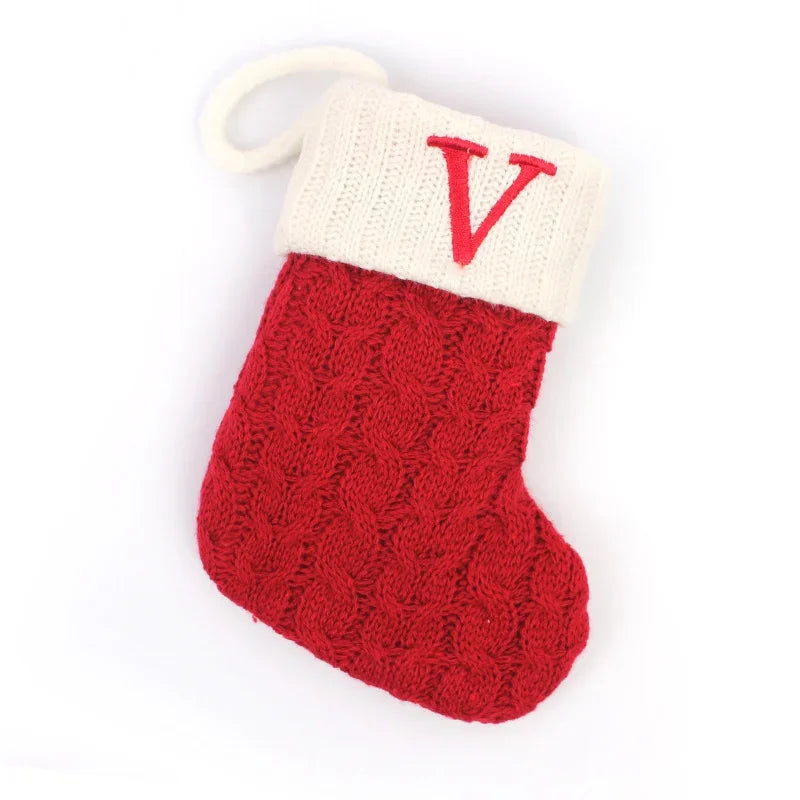 Bottes de Noël Lettres Décoratives en Tricot