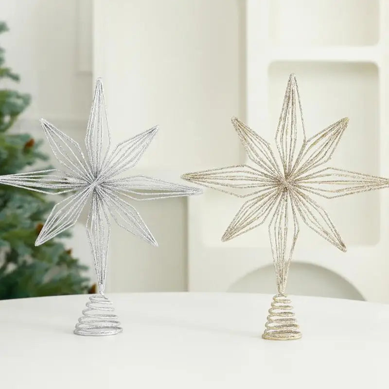 Cimer de Sapin Étoile Fil de Fer et Paillettes 2