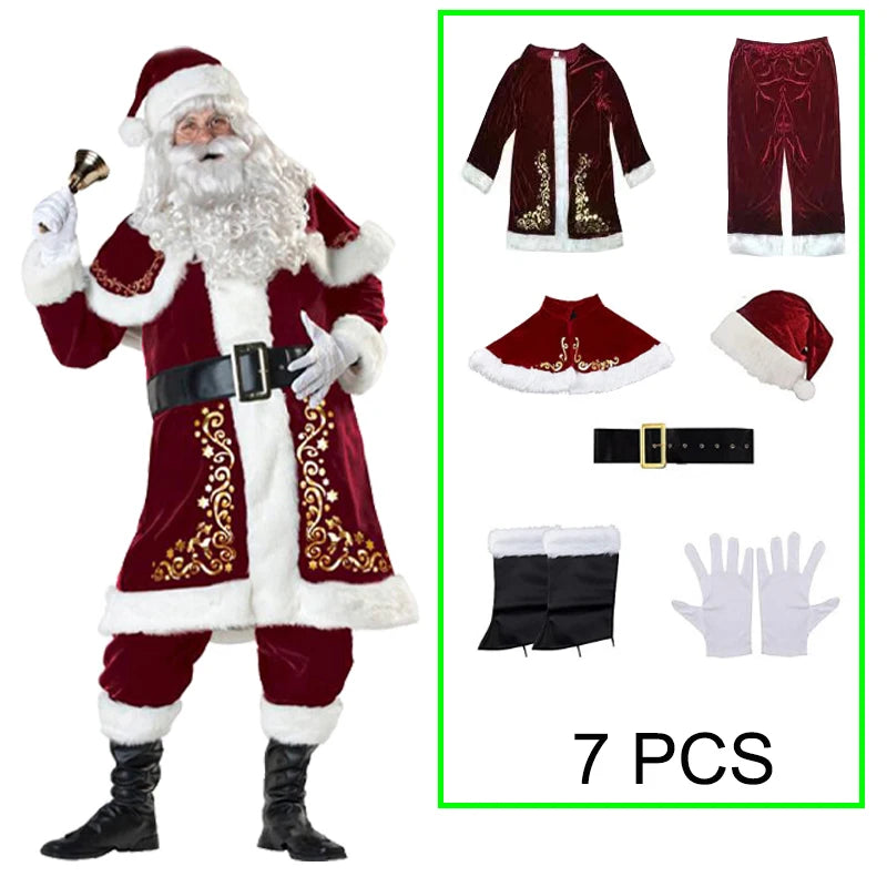 Costume Père Noël Élégant en Velours